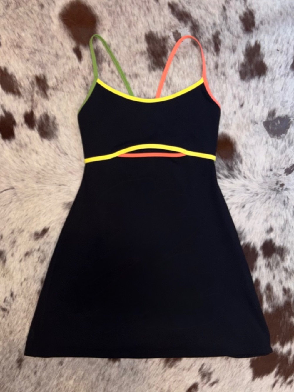 Spiritual Gangster Black Dress w/ Neon Trim NWOT Small